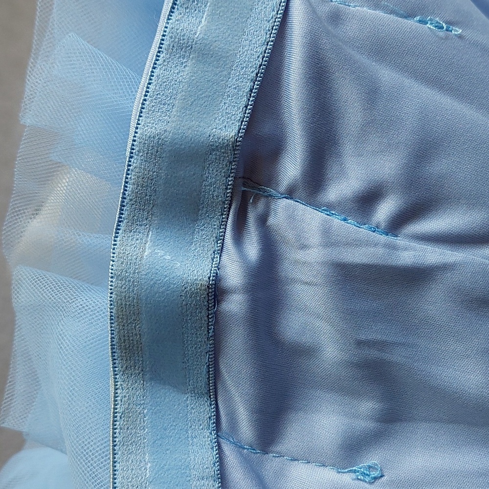 Mable Light Blue Tiered Tulle Mini Dress Sz S - Picture 7 of 15